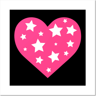 Star Pink Heart Design Posters and Art
